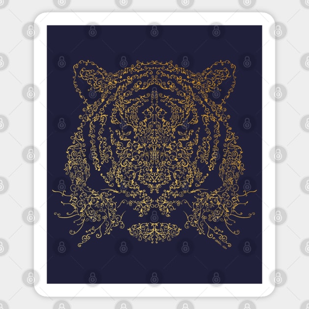 Ornamental Tiger Sticker by victorcalahan